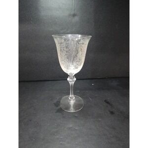 Tiffin Franciscan June Night Wine Glass, Etched Floral Goblet, Chintz Water Glas